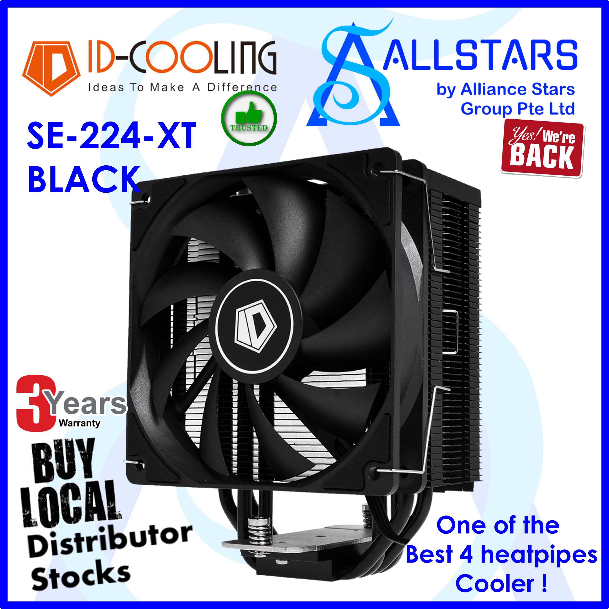 (ALLSTARS : We are Back / DIY Promo) *Support LGA1700 Intel 12Gen* IDCooling / ID Cooling / ID-Cooling Black Edition SE-224-XT V2 / SE 224 XT V2 CPU Cooler (Intel / AMD) / TDP 180W / 120x73x154mm (War