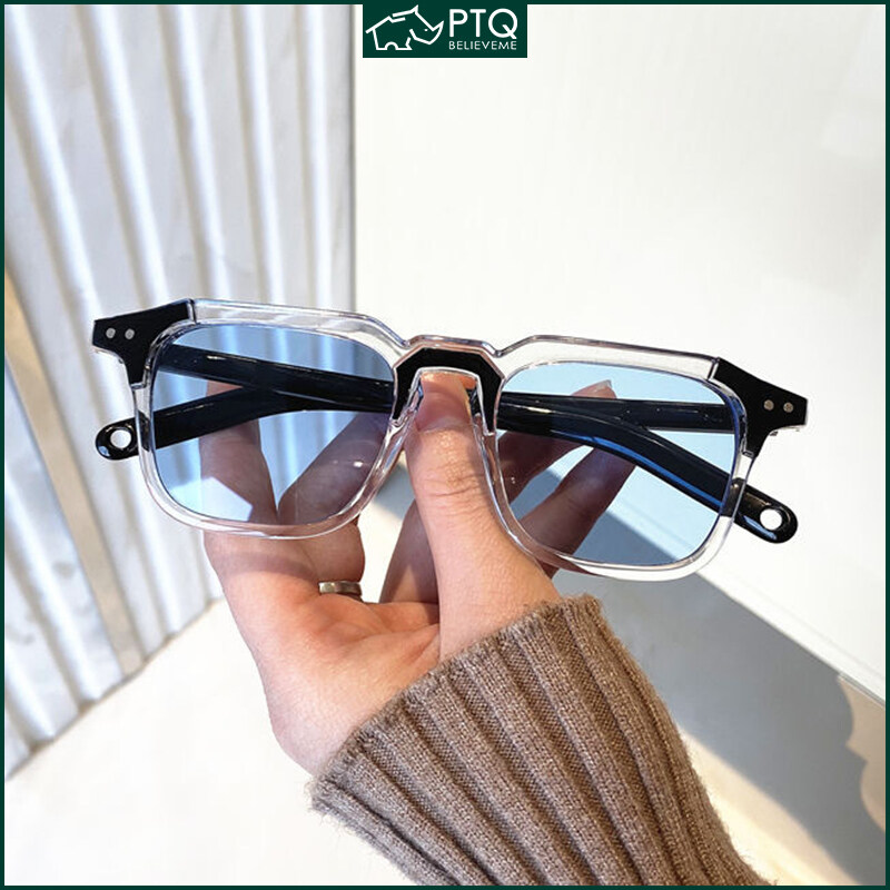 Square Retro Sunglasses Women's Ins Popular Trendy Men's Hip-hop Eyeglasses 2022 New Rice Nail Sun Glasses PTQ