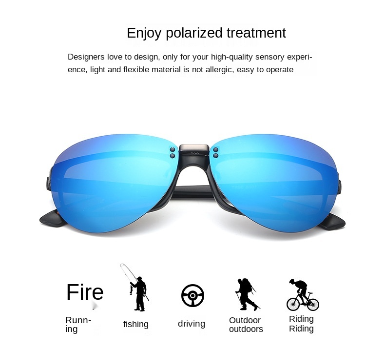 Al-Mg Myopia Clip on Sunglasses Rimless Clip Glasses Polarized Lenses UV400 Suitable Optical Glass